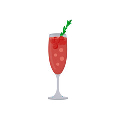 Poinsettia, Cocktails Vector illustration, Isolated