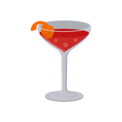 Boulevardier Cocktail, Cocktails Vector illustration, Isolated