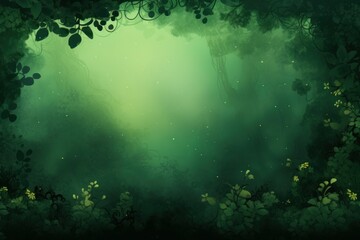 Green gradient background with leaves.