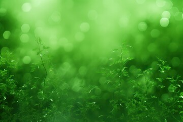 Green gradient background with flowers.