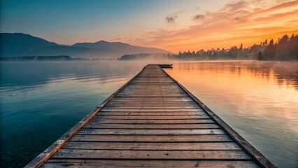 Naklejka premium Ethereal Glow: Nostalgic Wooden Landscape, Color Corrected Nature Photography