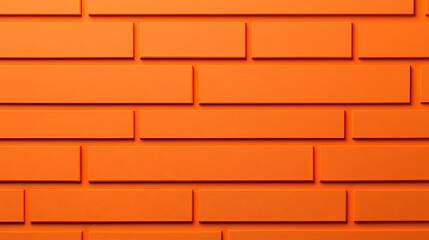 Obraz premium A vibrant orange brick wall featuring a clean, modern design with a stacked pattern.