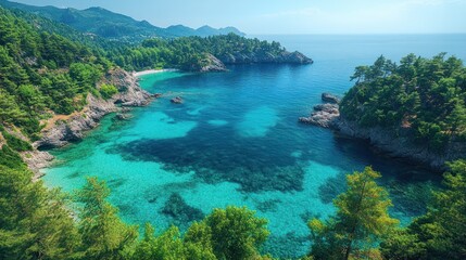 Breathtaking View of Tropical Island with Crystal Clear Waters