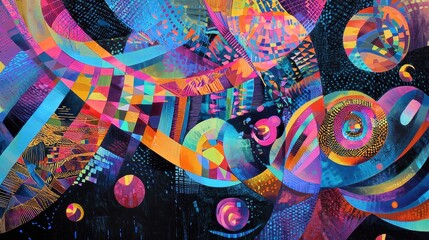Obraz premium Neon Lights Creating Geometric Patterns