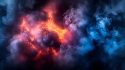 Abstract Colorful Smoke Swirls and Fumes