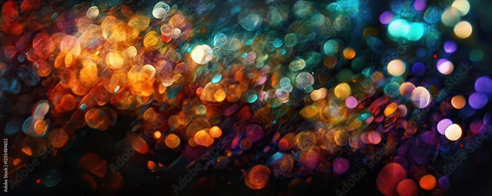 Poster colorful bokeh lights creating a vibrant abstract background