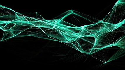 Abstract Turquoise Geometric Design On Black Background