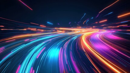 Colorful Light Trails on Digital Canvas