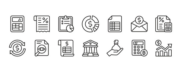 Accounting Icon Set. Vector Graphic Illustration.