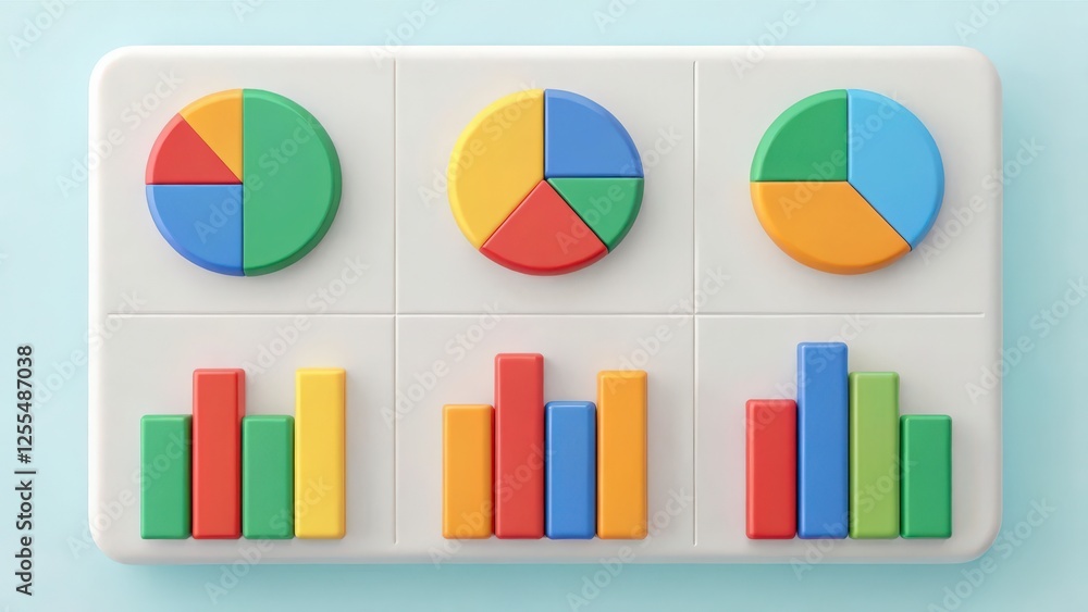 Poster colorful data charts and graphs