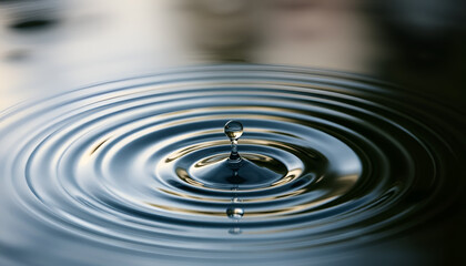 Rain Falling on Water Surface.
