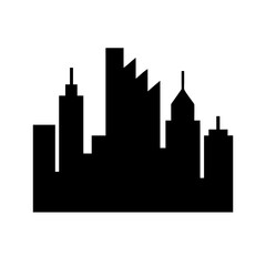 Naklejka premium Minimalist Skyline Silhouette Vector Art - Perfect for Urban Design Projects