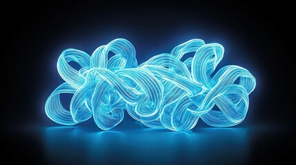 Abstract Glowing Blue Geometric Design