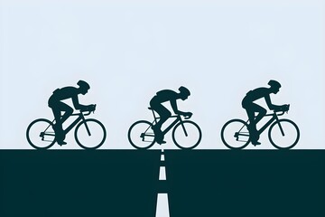 Obraz premium different poses of cycling