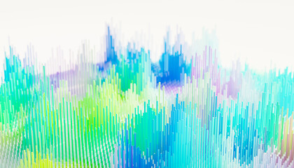 Abstract 3D render with colorful lines and vibrant background