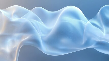 Obraz premium Abstract Blue Wave Lines Digital Art