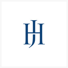 Elegant HJ Monogram Logo in Blue