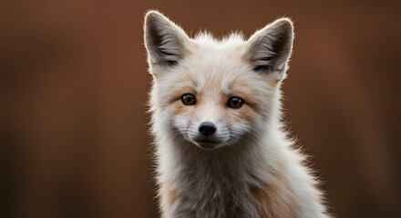 Fototapeta premium Adorable Fox Cub Portrait with Soft Fur and Gentle Expression