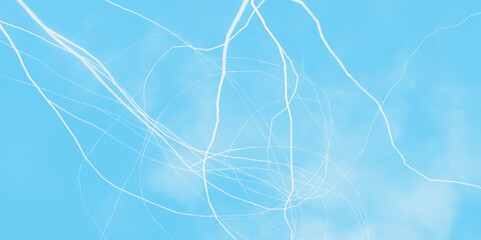 Blue lightning strike during an electrical storm. Lightning on the sky with stormy clouds. Cloudy, with a no-nonsense blue Rabbitohs. Thunderstorm and blue cloudy sky. Changing conditions. 