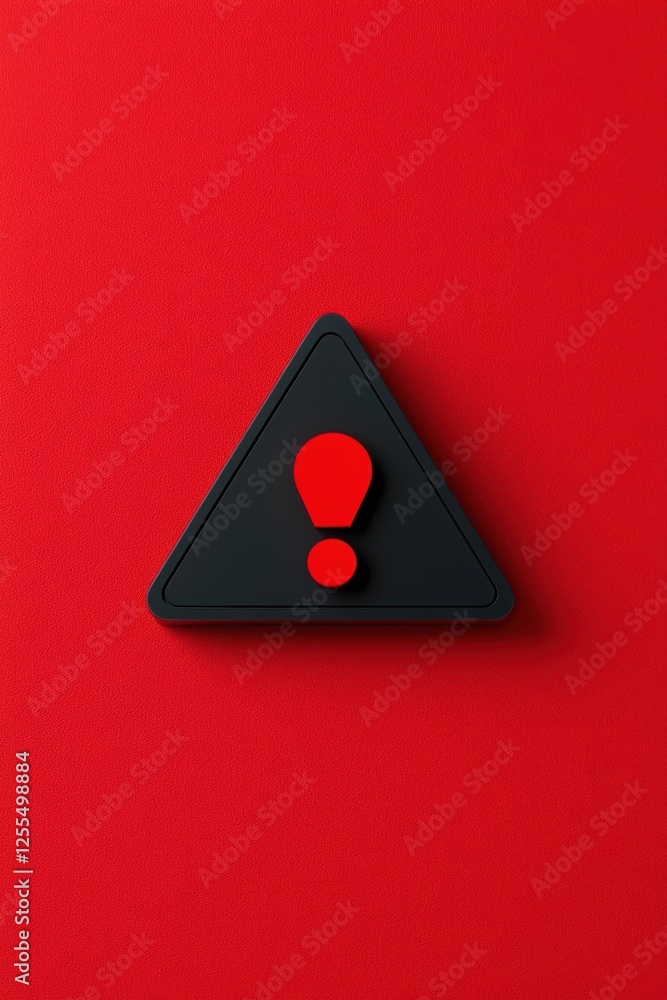 Aufkleber a striking red warning sign with a black triangular shape and an exclamation mark. perfect for alert
