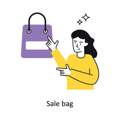 Sale Bag Concept vector illustration.  isolated on white Background.