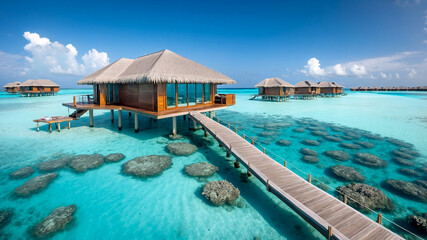 A Luxurious Overwater Bungalow in the Maldives with Stunning Ocean Views
