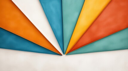 Obraz premium Colorful Abstract Background with Triangular Leather Textures in Vibrant Shades and Soft Tones