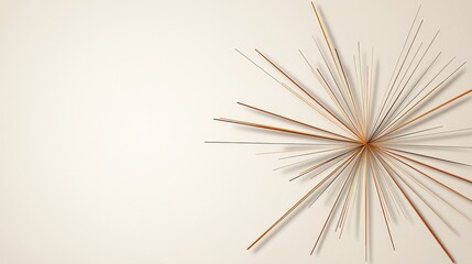 Obraz premium Abstract Starburst Design with Radiating Lines Over Soft Beige Background