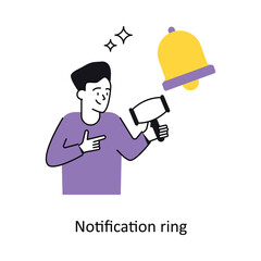 Notification Ring Concept vector illustration.  isolated on white Background.