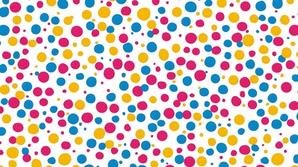 Colorful Polka Dot Pattern on White Background for Fun Design Use