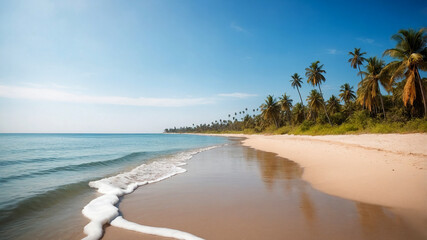 Summer's Paradise with a Blurred Background of a Beautiful Beach