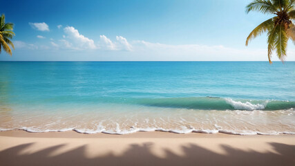 Summer's Paradise with a Blurred Background of a Beautiful Beach
