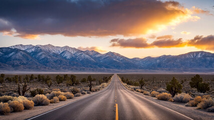 Toiyabe Mountains at Sunrise on Nevada's Loneliest Road