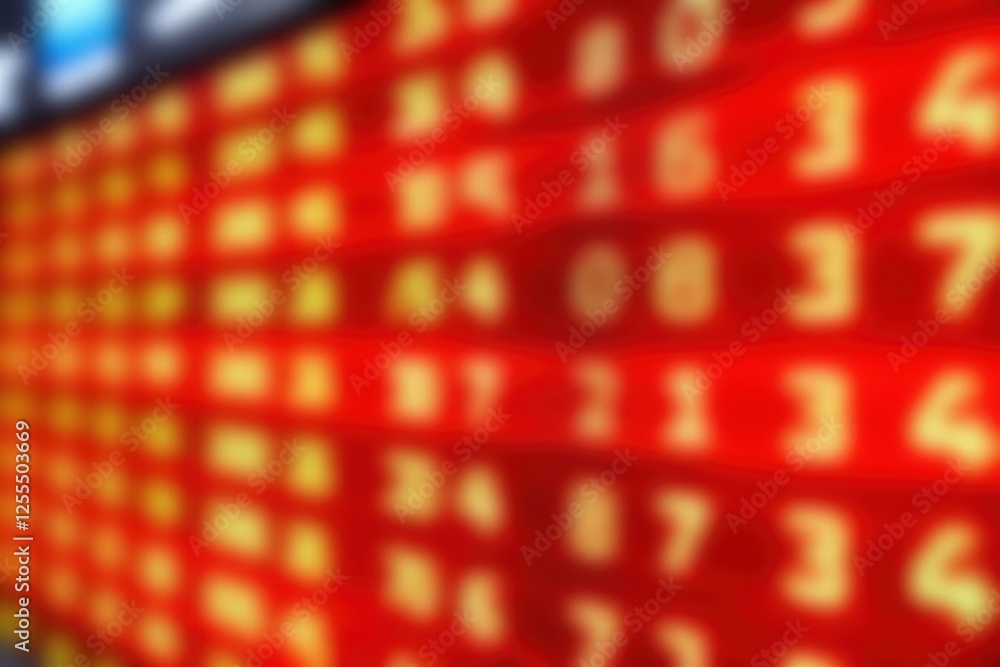 Aufkleber a close-up view of a vibrant, illuminated electronic scoreboard displaying numbers in various colors