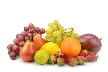 Set of fruits isolated on a white.