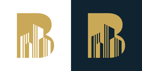 Building With Letter B Monogram Logo Design
