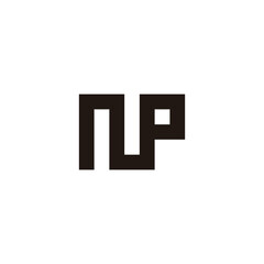 Letter NP square geometric symbol simple logo vector