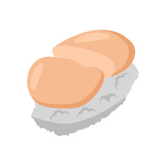 Scallop SushiSeafood Vector Illustration, Isolated