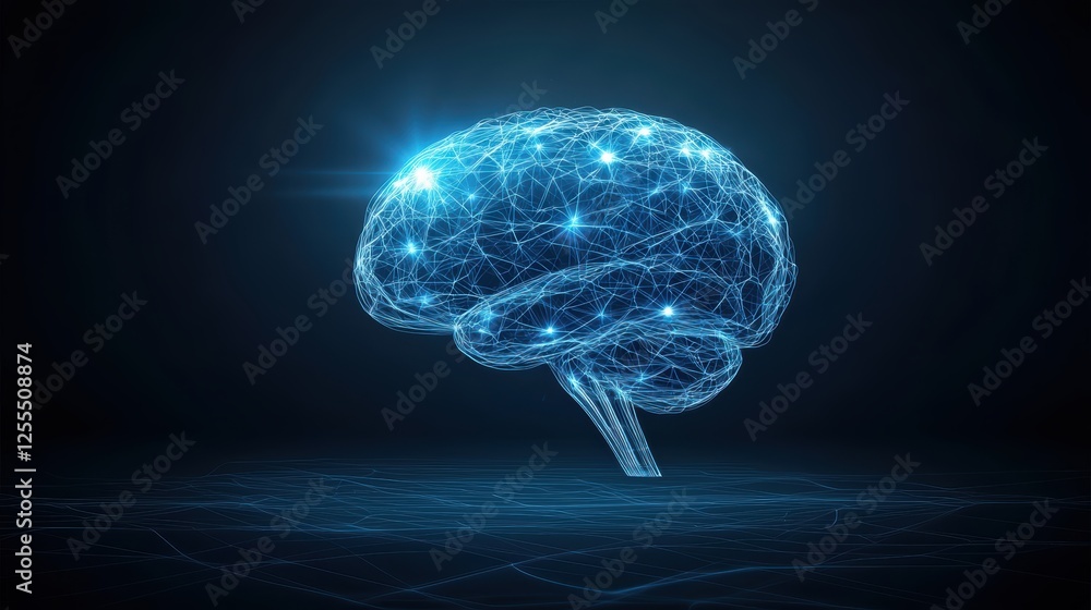Poster brain wire connection, exploring the future of neurotechnology, deep learning, and artificial intell