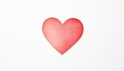 Fototapeta premium Red heart shape on a white background, symbolizing love and affection