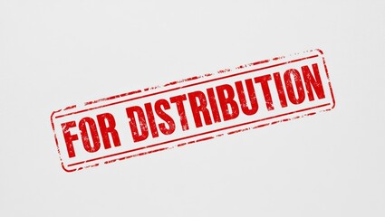 A red stamp reading "FOR DISTRIBUTION" on a plain white background, indicating intended circulation or dissemination of materials.