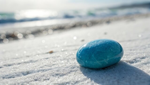 Azure Serenity: Forgivable Ocean Stone Minimalist Photography