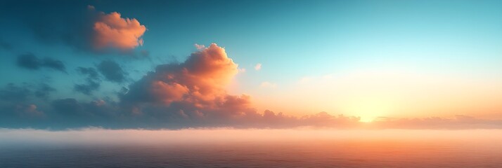 Fototapeta premium A soft, ambient glow transitioning from sky blue to pale cream. 