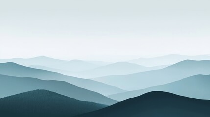 Obraz premium Soft morning mist blankets rolling hills in a serene landscape at dawn