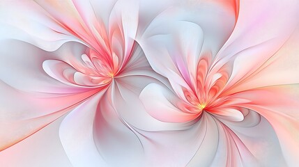 Abstract Pink and White Floral Fractal Art