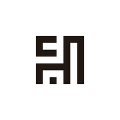 Obraz premium Letter c, n and m square geometric symbol simple logo vector