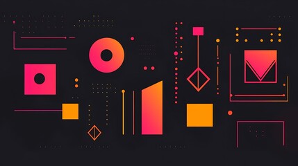 Abstract geometric design, dark background