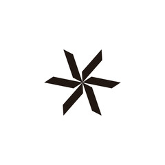 Six knifes, round geometric symbol simple logo vector