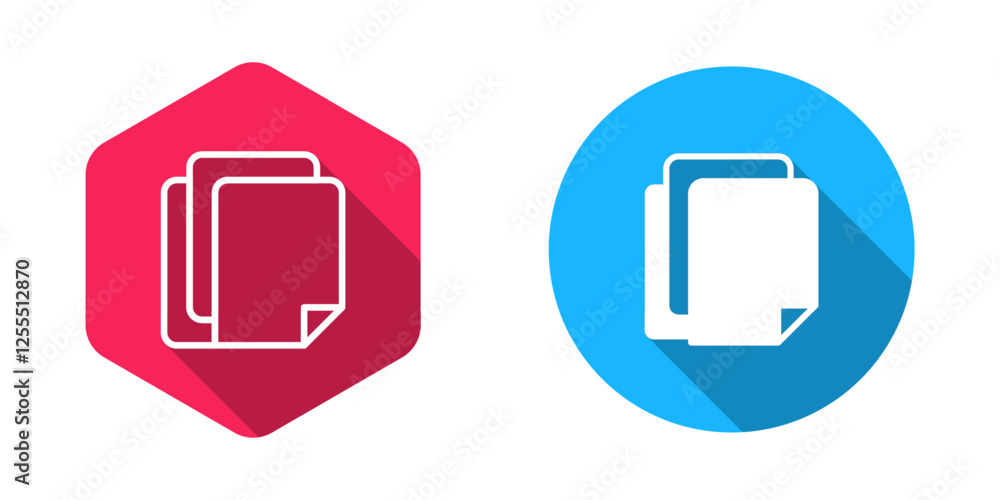 Poster filled and outline file document icon isolated with long shadow background. checklist icon. business