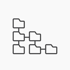 Folder tree vector icon isolated in black line